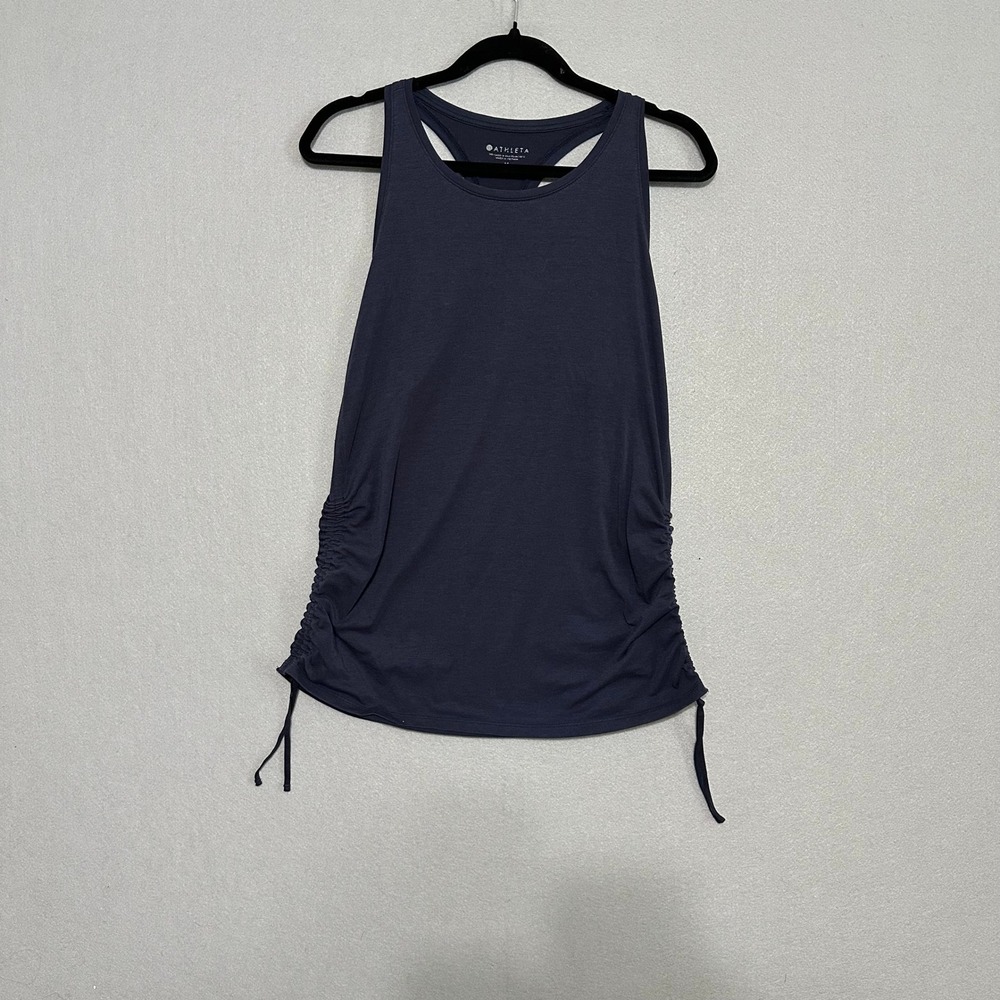 Athleta Navy Blue Racerback Cinch Side‎ Tie Active Tank Top Medium